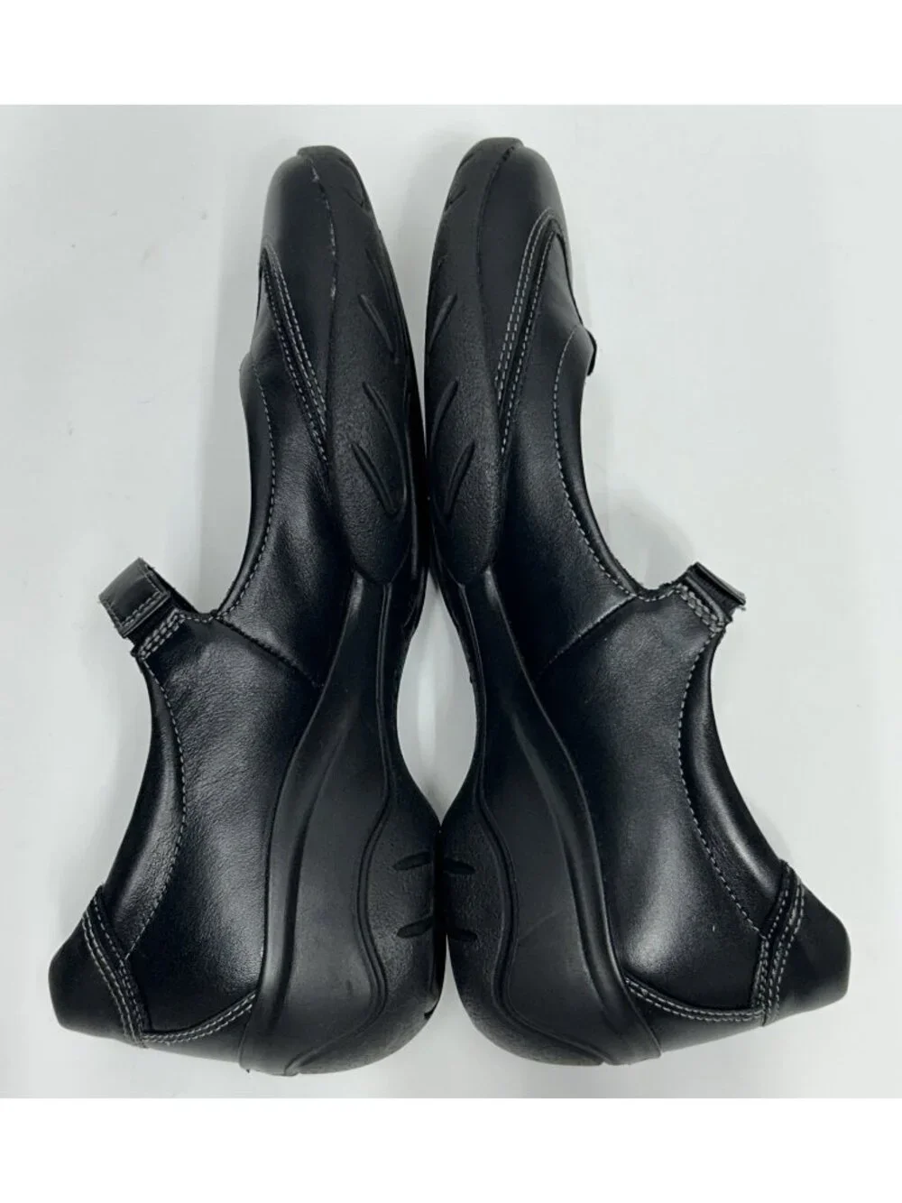 ECCO Womens Mary Jane Shoes EU 38 US 7-7.5 Black Leather Flats MINT COND